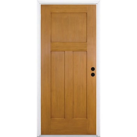 Codel Doors 36" x 80" Fir Grain Shaker Exterior Fiberglass Door 3068LHISPFG3PSHK691610BM